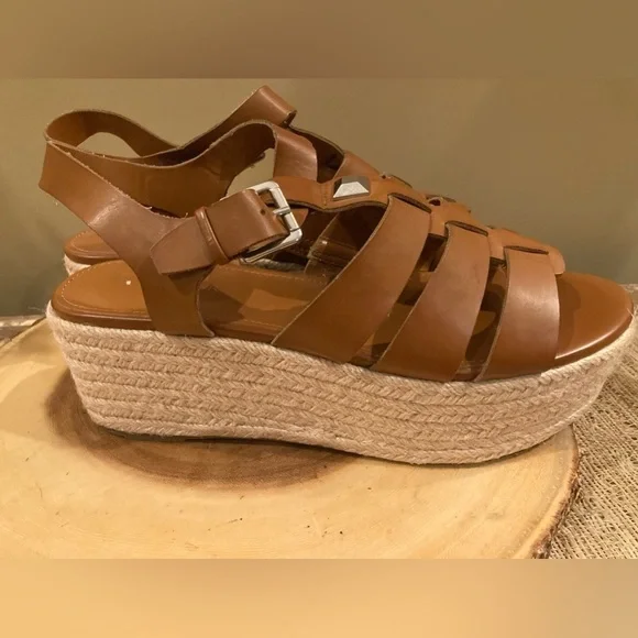 Woman's Sandals Marc‎ Fisher Joven Espadrille Wedge Sandal Size 10 Brown New - Picture 15 of 16